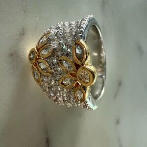 Freida Rothman Gold and Silver Petal Statement Ring